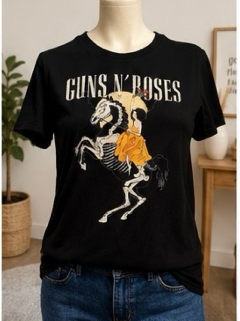 Treasure & Bond Guns N’ Roses Skeleton Horse Graphic Band Tee Black Small